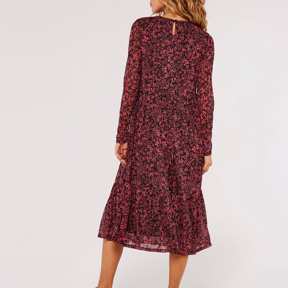 Floral mesh midi dress - Picture 5 of 5